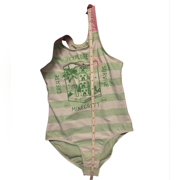 Girls Minecraft Bathing Suit Onepiece Swim - Picture 9 of 10